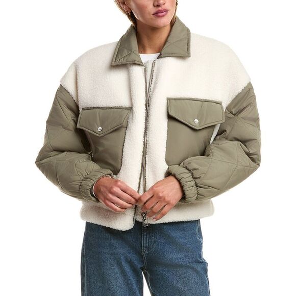 LAMARQUE Jackets & Blazers - Lamarque Womens Peyton Mixed Media Bomber Jacket